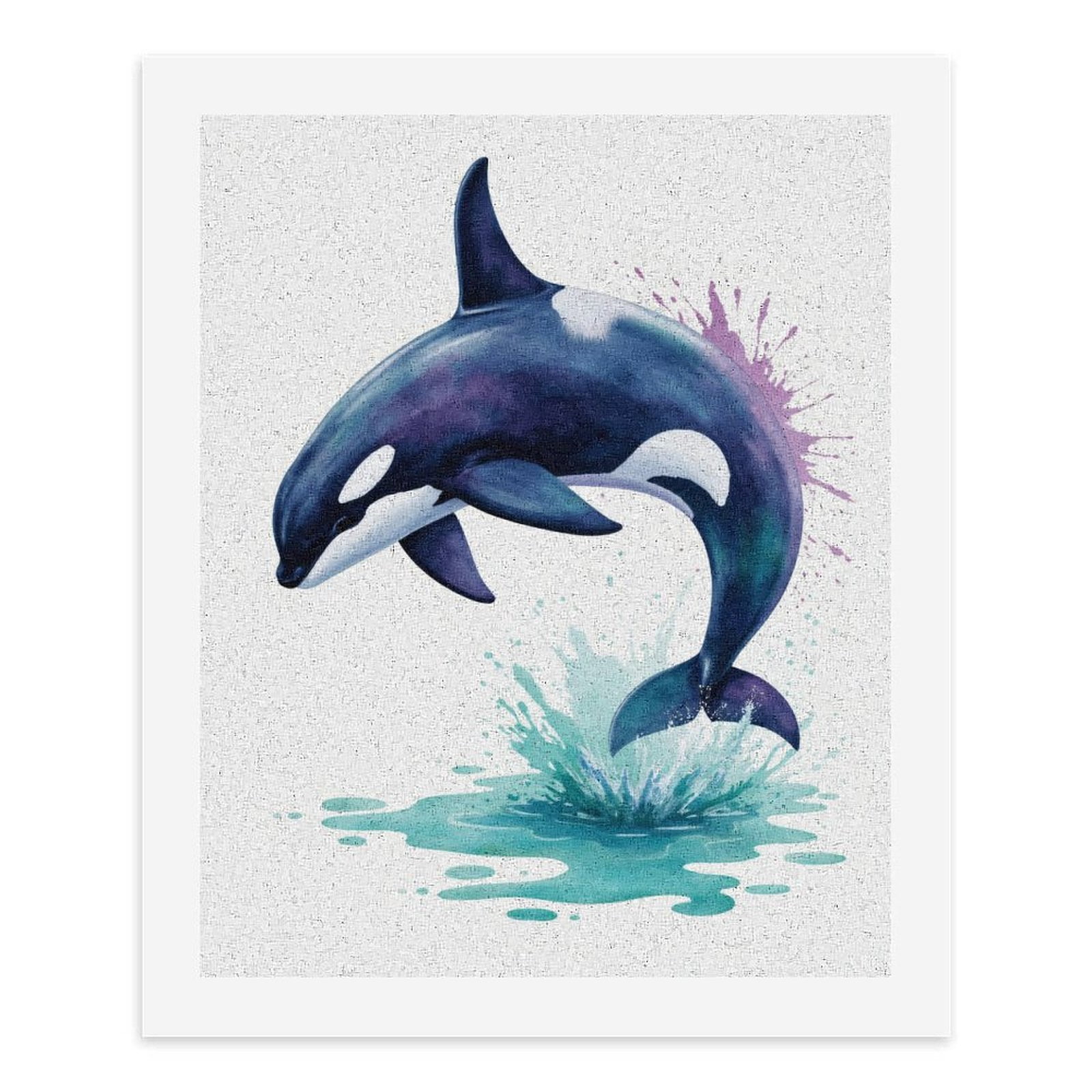 Paint by Numbers Kit for Adults, Orca Splash Art Watercolor Mood Paint by Numbers, Easy Paint by Numbers Kit for Adults Beginner, DIY Adult Paint by Number Kits on Canvas, 12x16in Home Decor