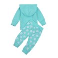 thumbnail image 3 of Kids Baby Fashion 2-piece Outfit Set Long Sleeve Rainbow Print Hoodie+Pants Set for Children, 3 of 7