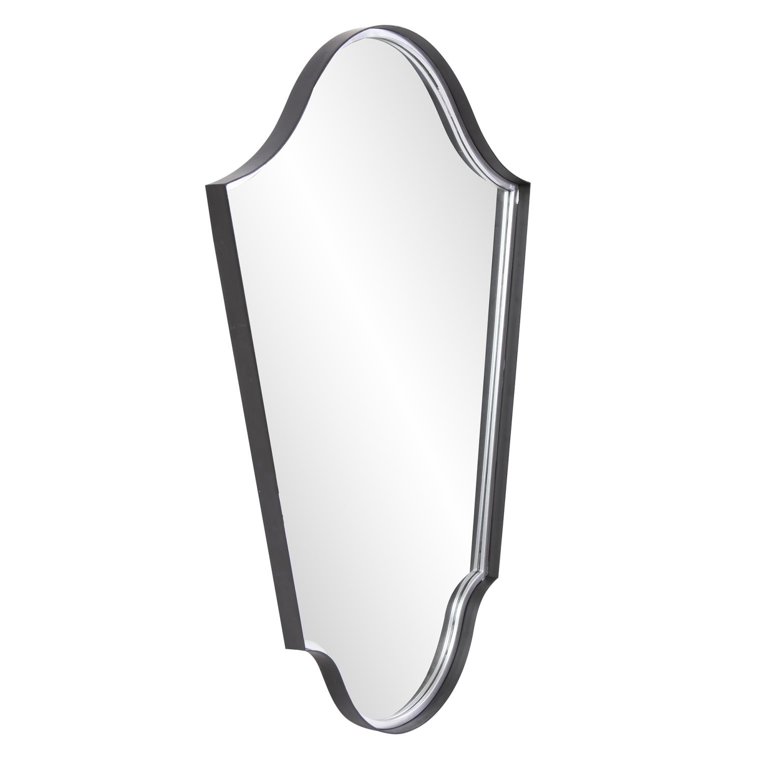 Tyler Dillon Arched Wall Mirror with Matte Gray Iron Frame - 41.5"H x 29"W