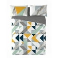 thumbnail image 1 of Gouchee Home Tekan Queen 3-Piece Duvet Cover Set – Modern Geometric Bedding Set, Reversible Gray Cotton, 1 of 2