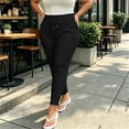 thumbnail image 6 of Lutiedan Plus Size Yoga Pants for Women High Waisted Stretchy Active Legging Casual Comfy Workout Jogger with Drawstring XL-4XL, 6 of 7