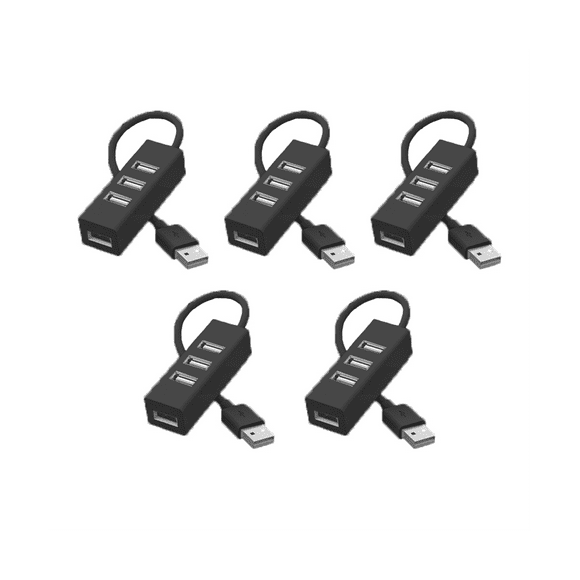 5Pcs Hub USB Multi 2.0 Hub USB Splitter Power Adapter High Speed 4 Port All in One for PC Windows Computer Accessories B