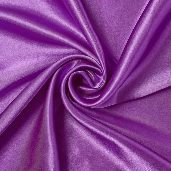 Polyester Charmeuse Satin 95 GSM Lightweight 58/60 Inch Silky Fabric By The Yard For Sewing Apparel, Accessories, & Décor - Violet (1 Yard)