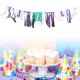 thumbnail image 3 of KAKOWELY Pancarta para trona de bebé para fiesta de primer cumpleaños, temática de sirena, pancarta de feliz cumpleaños para niña, decoración para fiesta de trona., 3 of 5