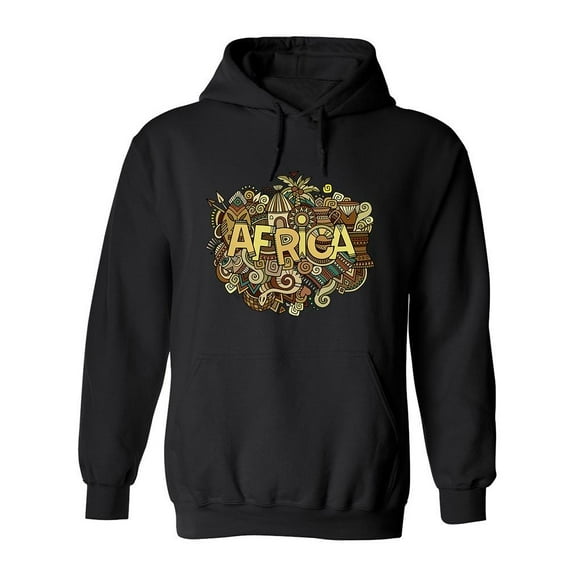Africa And Cute Doodles Hoodie Men -Image by Shutterstock, Male x-Large