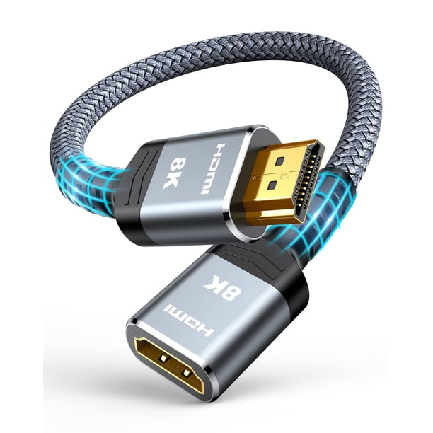 Cable extensor HDMI Highwings 8K 4K 2.1 48 Gbps macho a hembra 30 cm