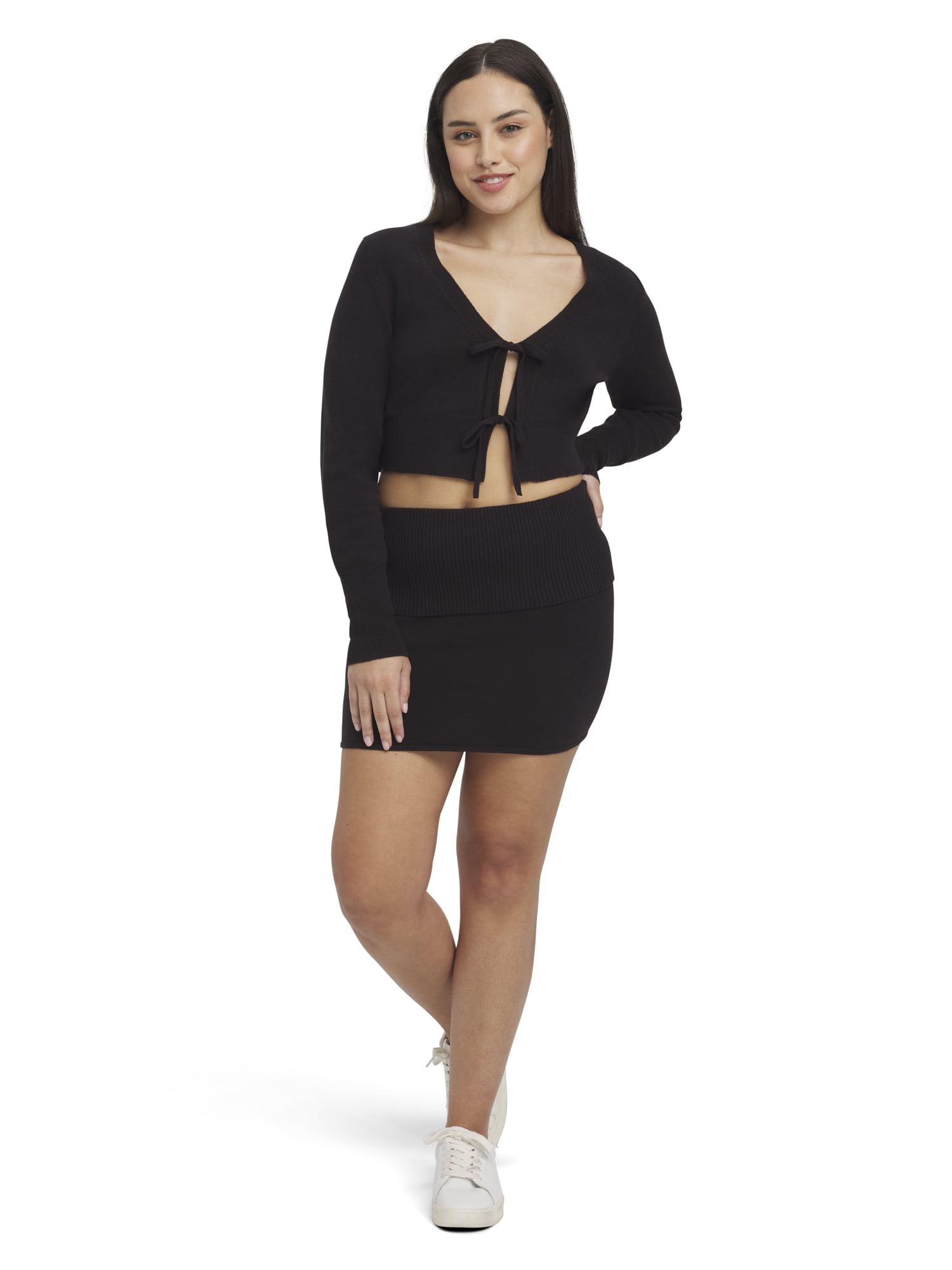 Mills by Millie Bobby Brown Women's Fold Over Ribbed Mini Skirt, Sizes XXS-XXL