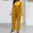 thumbnail image 1 of LSLJS Combinaisons une Pièce pour Femmes Automne Manches Longues Taille Grand Pantalon Combinaison Habillée Ample Tenue Décontractée, 1 of 5