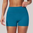 thumbnail image 5 of idosla Women's Biker Shorts 2.5" No Front Seam High Waist Hidden Scrunch Workout Gym Yoga Running Shorts (Blue, S), 5 of 9