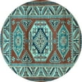 thumbnail image 1 of Ahgly Company Indoor Round Persian Light Blue Traditional Area Rugs, 3' Round, 1 of 4