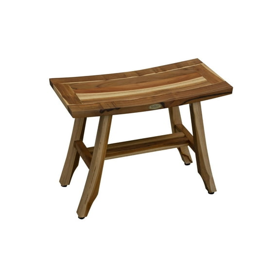 EcoDecors Satori 24" Teak Wood Shower Bench in EarthyTeak Finish