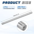 thumbnail image 2 of Uxcell 3Pack M8x130mm 316 Stainless Steel Fully All Threaded Rod Studs, 1.25mm Pitch, 2 of 6