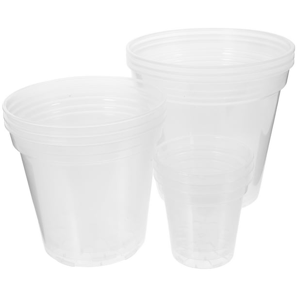 Maceta de plástico transparente para orquídeas, maceta de orquídeas transpirable, maceta de plástico reutilizable para plantar orquídeas, 9 Uds.