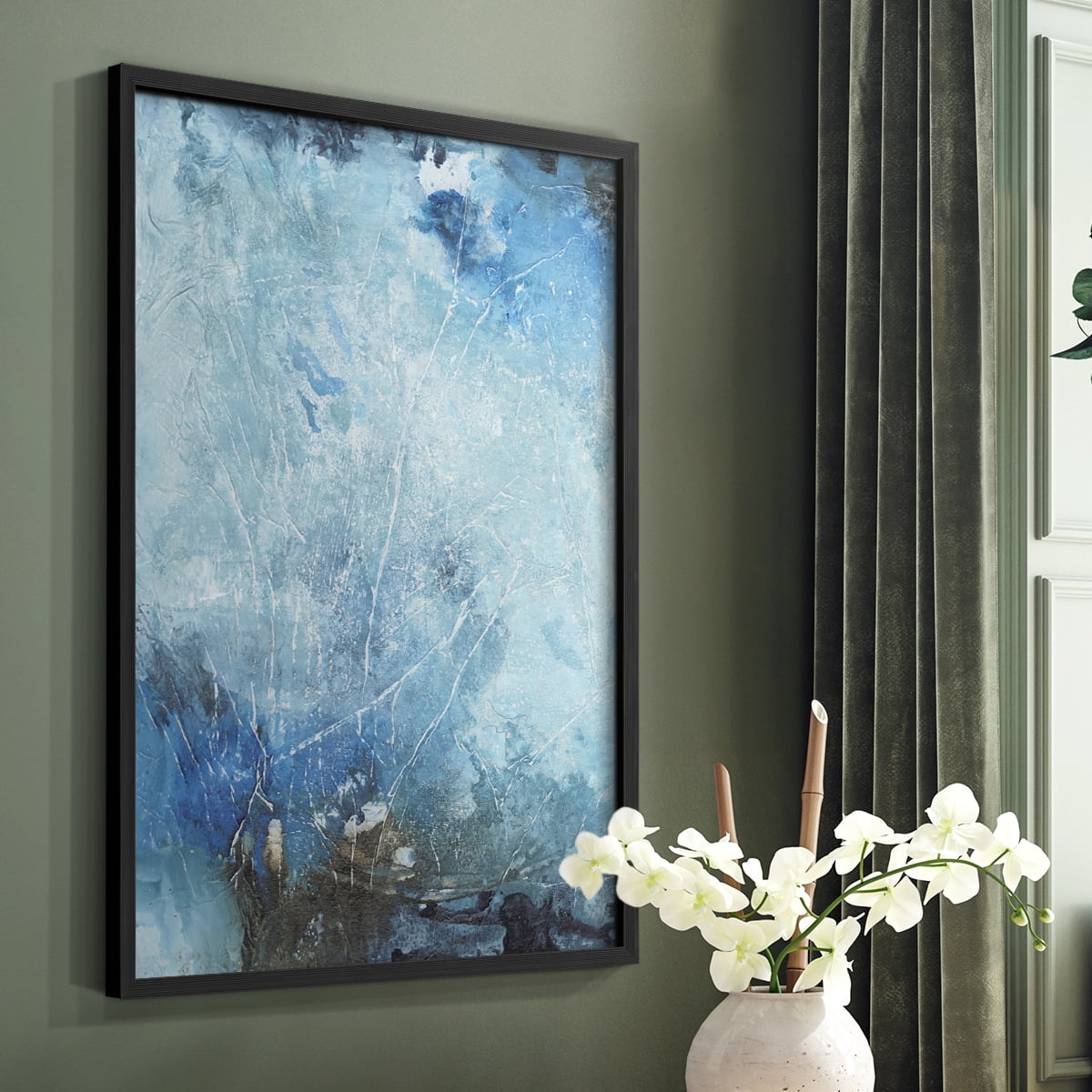 Coastal Seas III Framed Print in Black Solid Wood Framed Print No Nail Hanging