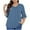 Navy, variant on Sevevn Blouses for Women Women's Plus Size Top 3/4 Ruffled Sleeve Shirt Casual V-neck Pleated T-shirt Loose Fitting Shirt Family Gifts