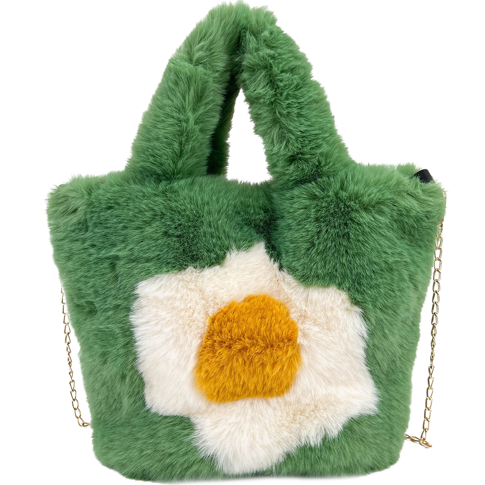 GENEMA Plush Crossbody Purse Vintage Soft Fried Egg Travel Handbag Clutch Bags Chain Messenger Bag Cartoon Tote for Women GENEMA Plush Crossbody Purse Vintage Soft Fried Egg Travel Handbag Clutch Bags Chain Messenger Bag Cartoon Tote for Women