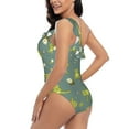 thumbnail image 4 of Gaeub Cute Yoga Frogs Women's One Shoulder Ruffle Tummy Control Swimwear for Swimming Surfing Beach Party - Small, 4 of 8