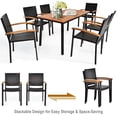 thumbnail image 4 of Gymax 7PCS Rattan Outdoor Dining Set Patio Furniture Set w/ Wooden Tabletop, 4 of 10