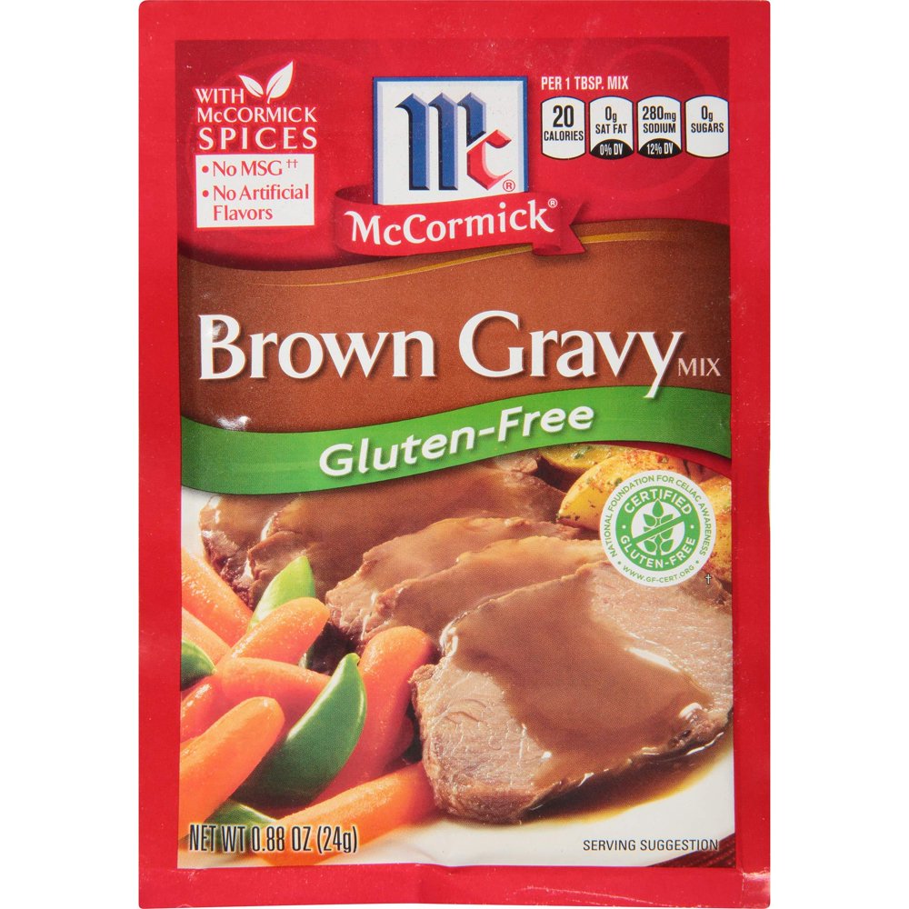 McCormick Gluten Free Brown Gravy Mix, 0.88 oz (Pack of 12) 0.88 Ounce