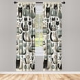 thumbnail image 4 of Ambesonne Cats Curtains 2 Panel Set, Modern Scandi Kitten Pattern, Pair of - 28" x 63", Pale Teal Pale Khaki Grey, 4 of 4
