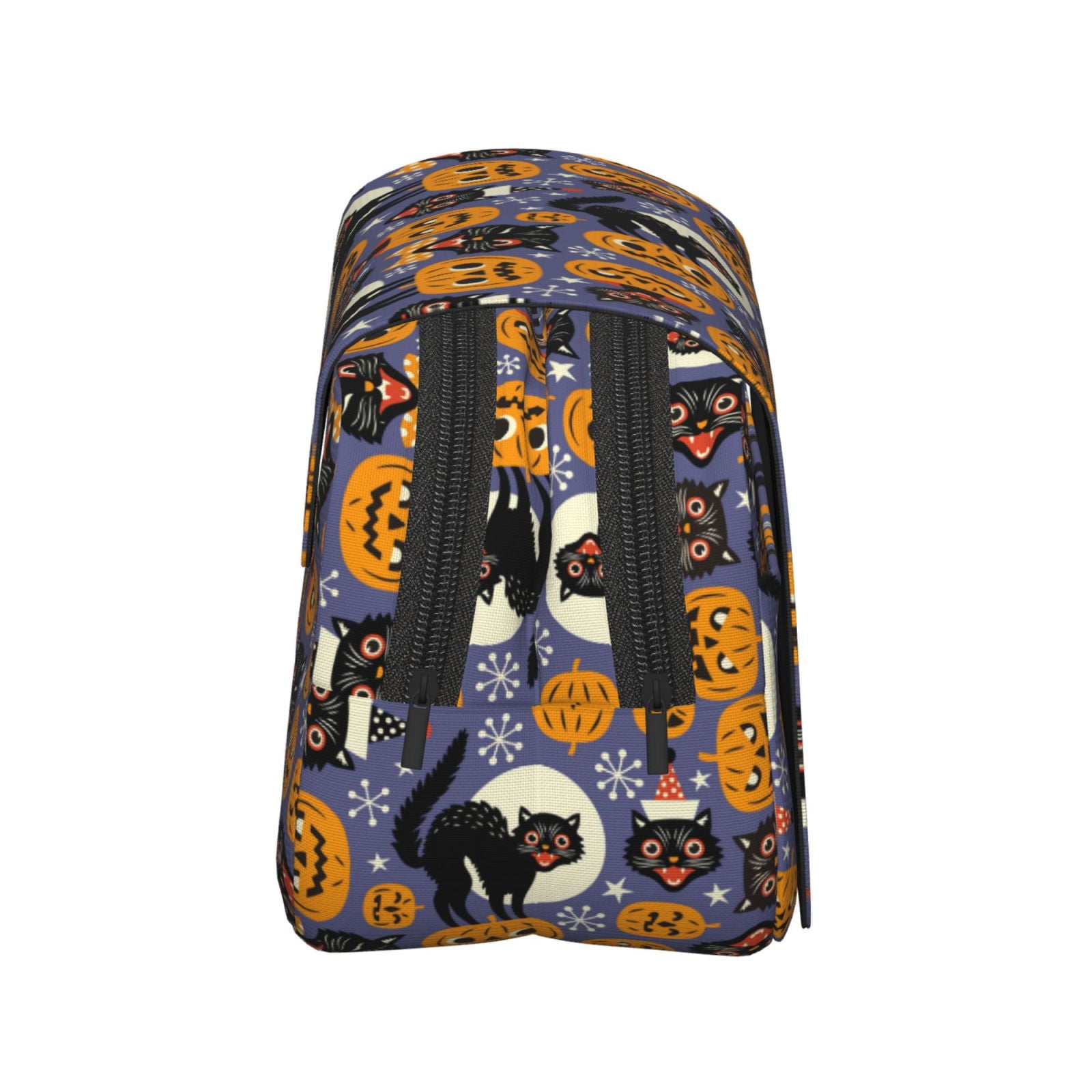 Rateoe Spooky Cats And Halloween Pumpkins Pattern Double Clamshell Pen Case, Storage Organizer with Two Zipper Compartments– Holds Up to 50 Pencils & Pens