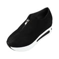 thumbnail image 2 of Womens Platform Loafers Sneakers High Heels Casual Shoes (Black 42), 2 of 8