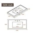 thumbnail image 2 of GDF Studio 36" Single Bathroom Vanity Top with Sink, 3-Faucet Holes, Ceramic Countertop, White, 2 of 5