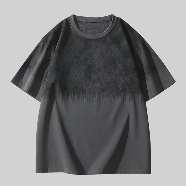 Blusas y camisas de manga corta y cuello redondo para hombre, blusas informales de verano con estampado, cuello redondo, manga corta, transpirables, blusas de poliéster para hombre.