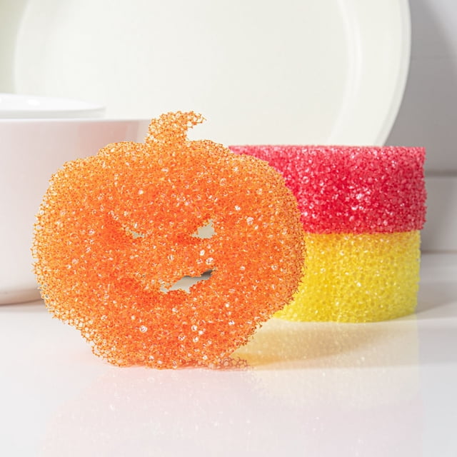 TIMIFIS Halloween Pumpkin Clean Sponge Kitchen Clean Dishwashing Sponge Kitchen Cleaning Appliance