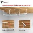 thumbnail image 6 of The Atlas Pro 4 x 8 ft Overhead Garage Storage Rack, Heavy Duty Metal Garage Ceiling Storage Racks, Height Adjustable Garage Storage System 26"-48", 1250lbs Weight Capacity, White, 6 of 8