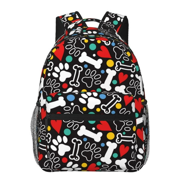 Balery Paw And Bones Mochila Escolar Impresa, Mochila Ligera para Viajes Casual, Mochila Duradera y Cómoda Multifuncional, Mochila para Laptop-One Size