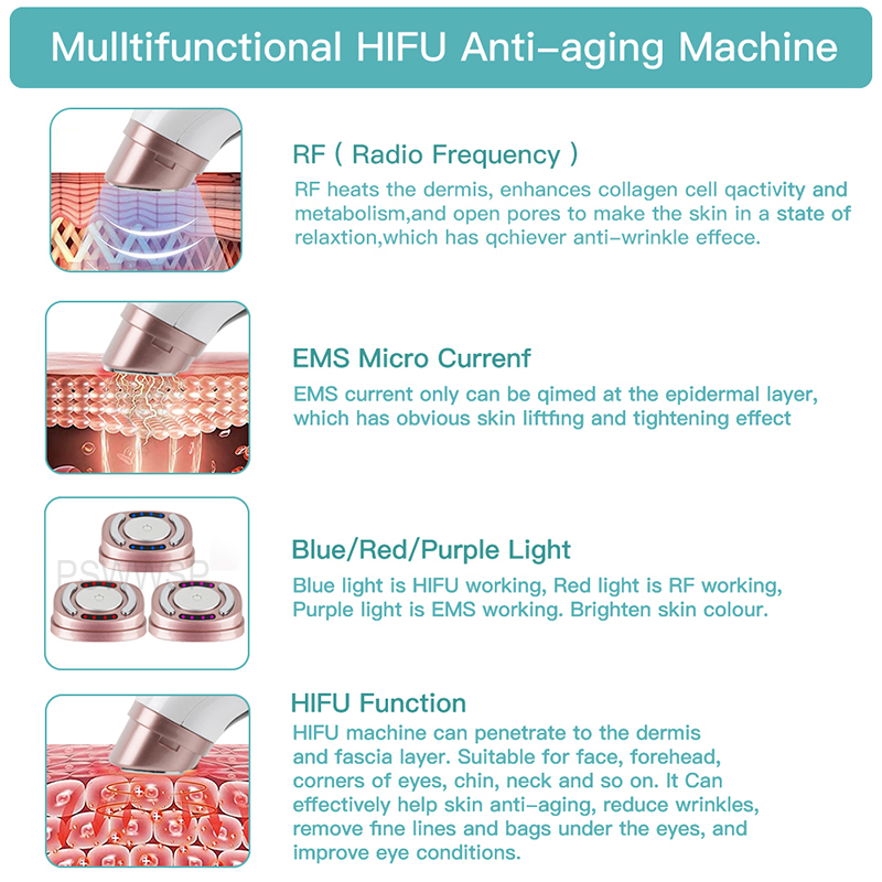 Mini hifu RF Massager Facial body Radiofrecuency Ultrasound Microcurrent Lift Wrinkle Beauty Machine Skin Care Tools