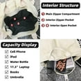 thumbnail image 3 of LHSHID Backpack for Women Retro Canvas Daypack Lightweight Rucksack Handbag Roomy Travel Backpack Fit 17.3 Inch Laptop, 3 of 7