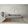 thumbnail image 3 of Ahgly Company Indoor Round Oriental Light Blue Industrial Area Rugs, 5' Round, 3 of 4