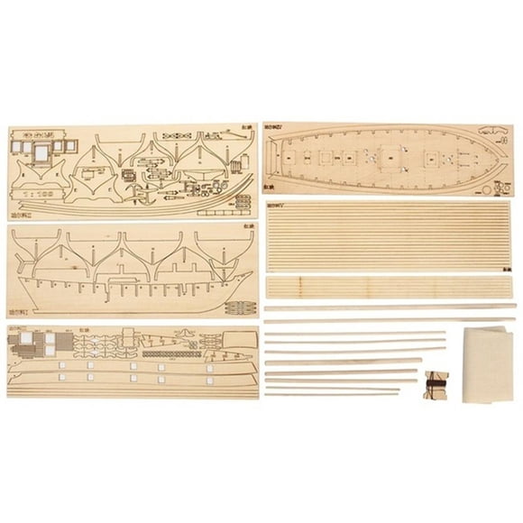 Ruiboury Sailboat Model Kit Boat Assembly Set Assembling Toy Prop Assemble Playthings Type 1