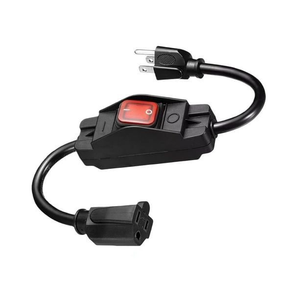 CSYANXING 3 Prong Heavy Duty Extension Cord with Switch 45cm 15A 125V for Appliances Outdoor IP66 Waterproof 14AWG