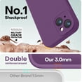 thumbnail image 4 of for iPhone 13 Case, Premium Silicone with [Camera Protection] [Soft Anti-Scratch Microfiber Lining] Shockproof Protective Phone Case for iPhone 13 Women Men Girls 6.1", Grape, 4 of 14