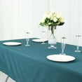 thumbnail image 2 of Efavormart Rectangle Tablecloth, 60"x102" Stain & Wrinkle Resistant Washable Table Cloth, Oblong Decorative Polyester Fabric Table Cover for Dining, Party, Wedding & Baby Shower- Peacock Teal Green, 2 of 10