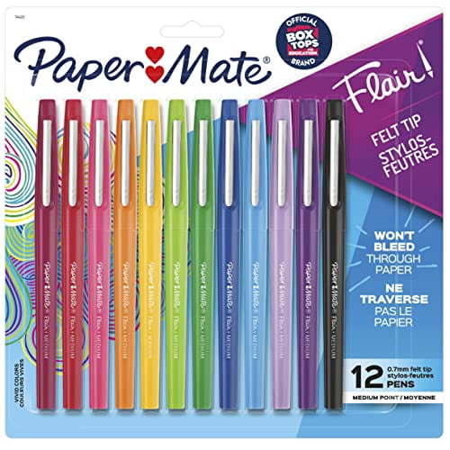 Paper Mate Flair Felt Tip Pen Set, #1 Teacher Choice, 0.7mm, 12 Count