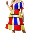 thumbnail image 2 of 2024 Mod 60s Mondrian Style Dress loose summer dress dresses for official occasions women formal occasion dresses, 2 of 7