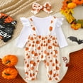 thumbnail image 5 of mgoYE 6-9 Month Girl Clothes Preemie Newborn Baby Girl Clothes Infant Romper Fall Winter Outfits Gifts for Girls Cute Bell Bottoms Pant Sets(Orange,0-3 Months), 5 of 6