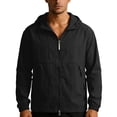 thumbnail image 2 of Aobny Zip Shirts for Men Waterproof Solid T Shirt Hooded Big & Tall Long Sleeve Beach Shirts for Men,Black,3XL, 2 of 9