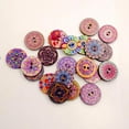 thumbnail image 3 of 100Pc Assorted Flower 2 Hole Decorative Wood Button for Sewing Scrapbooking 20mm Colored Pink Series, 3 of 7