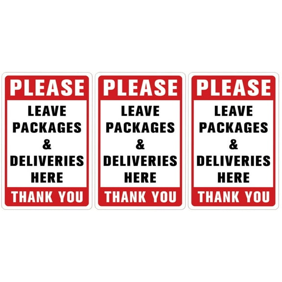 Set of 3 Custom Labels Stickers Package Leave Here Home Easy Apply