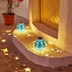 thumbnail image 5 of Luces solares para exteriores, linterna de mesa solar para exteriores, luz de llama parpadeante, maceta redonda con lámpara de mesa LED amarilla cálida para jardín, decorativa para jardín, patio, luz, 5 of 6