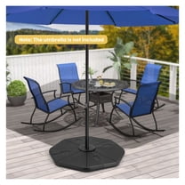 Umbrella Base 4-Piece Set, Fillable Patio Umbrella Stand for Garden, Yard, Poolside, Black HDPE Weighted Base, Wind Resistant, Easy to Assemble & Store, Fits 2.5" Pole