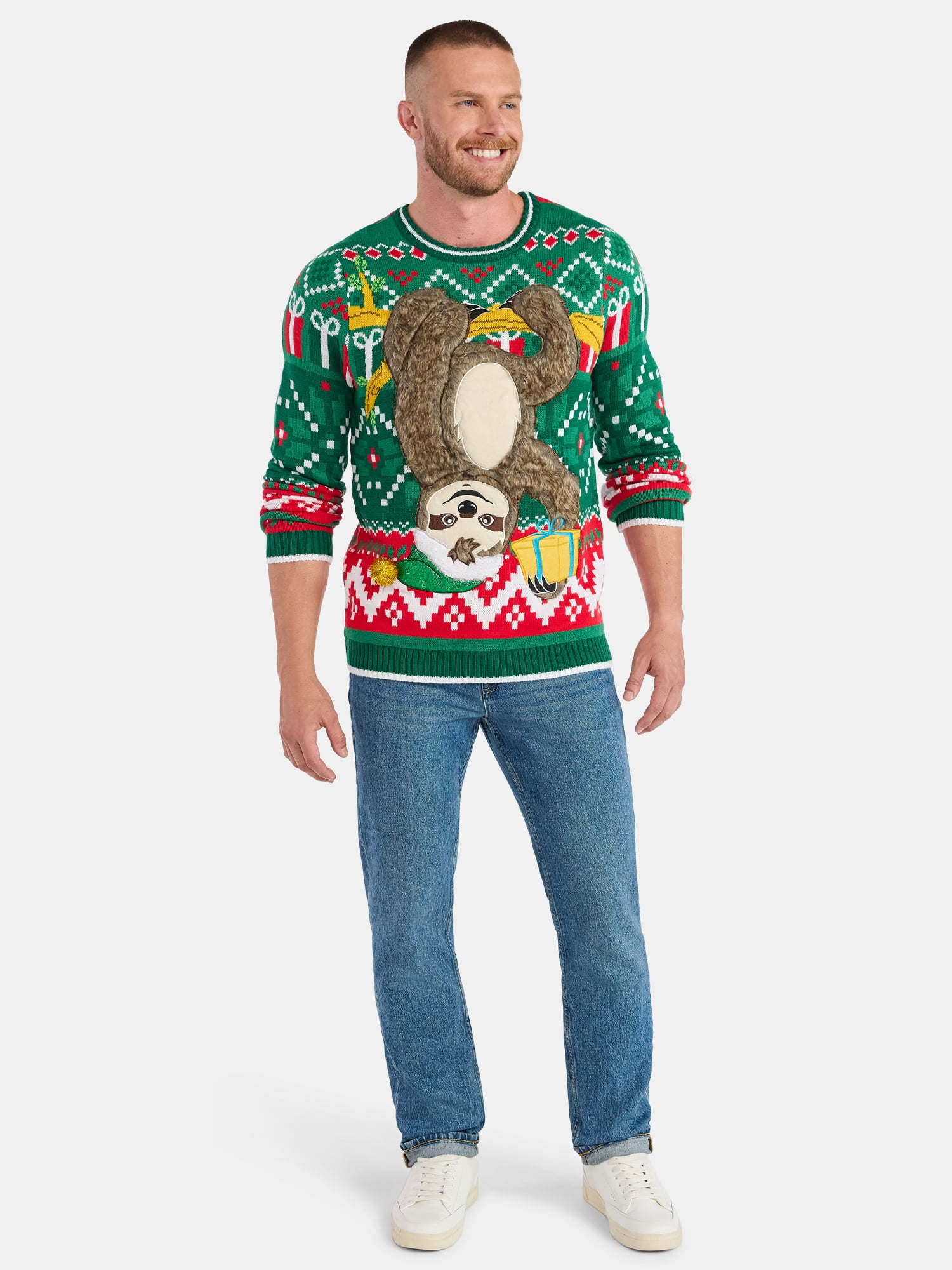 Jollidays Men's Christmas Sweater with Long Sleeves, Midweight, Sizes S-3XL