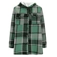 thumbnail image 7 of Women's Fleece-Lined Warm Hooded Jacket Flannel Plaid Button Down Long Sleeve Shirts Jackets Coat With Pockets, 7 of 7