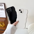 thumbnail image 2 of Solid Color Curly Wave Frame Soft Compatible with iPhone Case (White,iPhone 14), 2 of 6