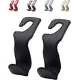 thumbnail image 1 of Headrest Hooks for Car, Leather Car Purse Hook Hanger Holder Hook for Hanging Purses and Bags and Coats, 2Pack Black, 1 of 5